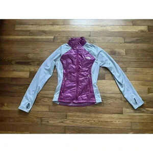North Face Womens Puffer Primaloft Pertex Quantum Jacket Zip Purple/Gray Size XS